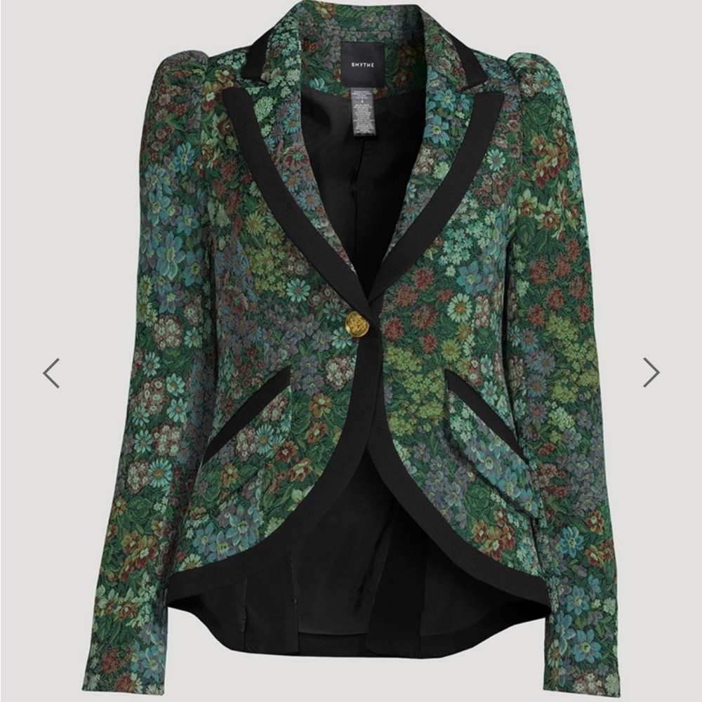 Smythe Pouf-Sleeve Floral Blazer Size 4